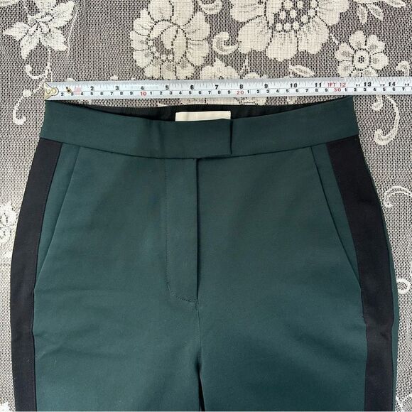 Aritzia Babaton 1-01 Thora Green Side Striped Zip Ankle High Rise Trousers Sz 0 - Picture 15 of 16